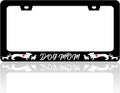 Dog Mom License Plate Frame Cute Animal License Plate Holder for Front or Rear Car Tags Stainless Steel Funny Car Decoration with Screws 6.3 X 12.2 in