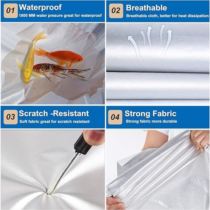 KouKou Oxford Waterproof SUV Car Cover Suitable for Volkswagen Atlas from 2017 to 2025, Windproof All Weather Waterproof Outdoor Cover Sun Rain UV Dust Snow Protection.