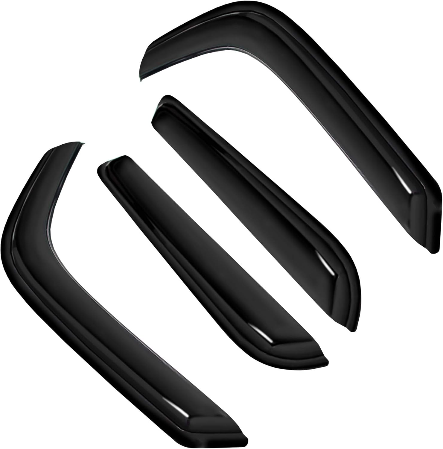 4pc Sun Rain Guards Window Visor Wind Deflector Compatible with Ford Excursion 2003-2005 Smoke 94438