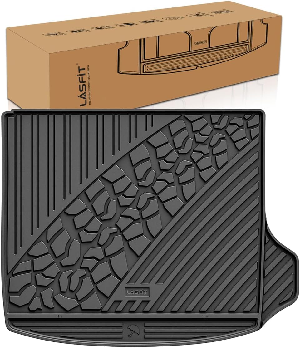 LASFIT Trunk Mat for Jeep Grand Cherokee 2022-2025 5-Seat (Include 4xe, NOT for L) All Weather TPE Custom Fit Cargo Mat Trunk Liner Cargo Liner, Black