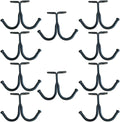 haowei Hanging Hooks from Ceiling, Set of 10 Under Shelf Hook, Robes, Coats, and Clothes in The Closet, Bathroom, Kitchen, and Garage (Black)