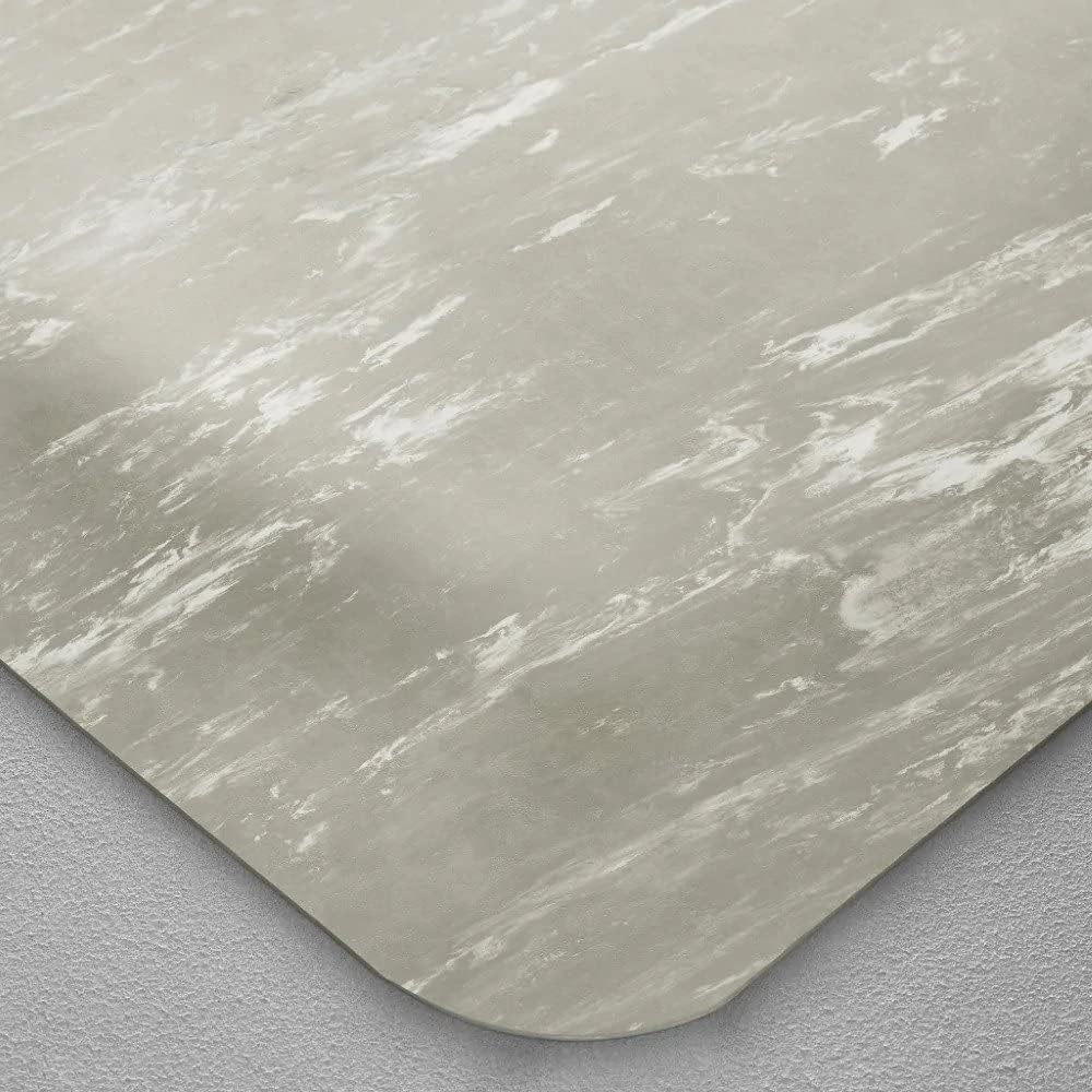 Consolidated Plastics Anti-Fatigue Marble Floor Mat, Commercial Grade Standing Support for Leg & Back Pain, Thick Heavy-Duty Rubber Made in USA (Gray, 2' x 3')