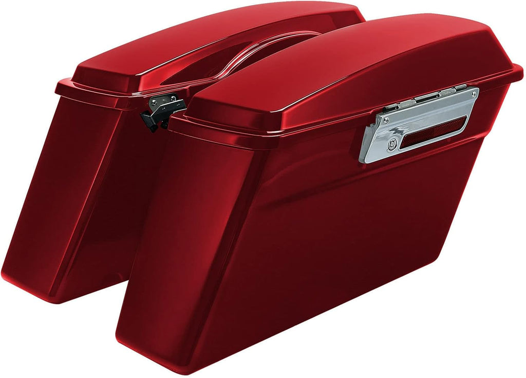 XFMT Red Hard Saddlebags Saddle Bags Trunk W/Black Conversion Brackets For Harley Softail Heritage Classic Deluxe 1984-2017