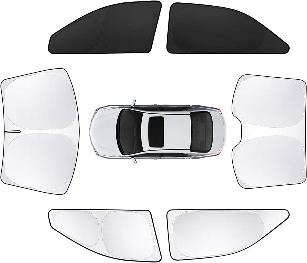 6pcs Car Window Shades for Toyota Camry 2007-2011 Accessories,Windshield Side Rear Full Sunshade,Sun Visor UV Blocking, Privacy Protection and Blackout for Camping Outdoor