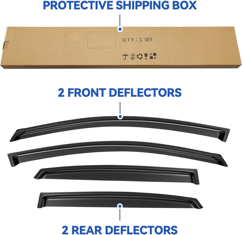 Window Visors Rain Guards Shield for 2013-2019 Nissan Sentra, Window Wind Deflectors Vent Shades for 13-19 Sentra