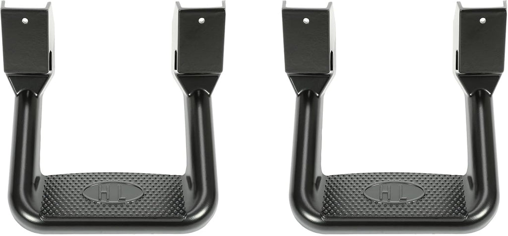 Kojem 2 Pcs Universal Side Step Compatible with 1967-2020 Chevy Chevrolet GMC Ford Isuzu Mitsubishi Dodge Jeep Nissan Toyota Mazda Side Hoop Step Electrophoresis Black Aluminum