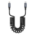 AGVEE 2 Pack 5ft Coiled Short USB-C to Lightning Charging Cable [MFI Certified] 30W PD Fast Charger Cord in Car for iPhone 14/13/12/11/XS/8/7/6/5 CarPlay, iPad, iPod, Dark Gray