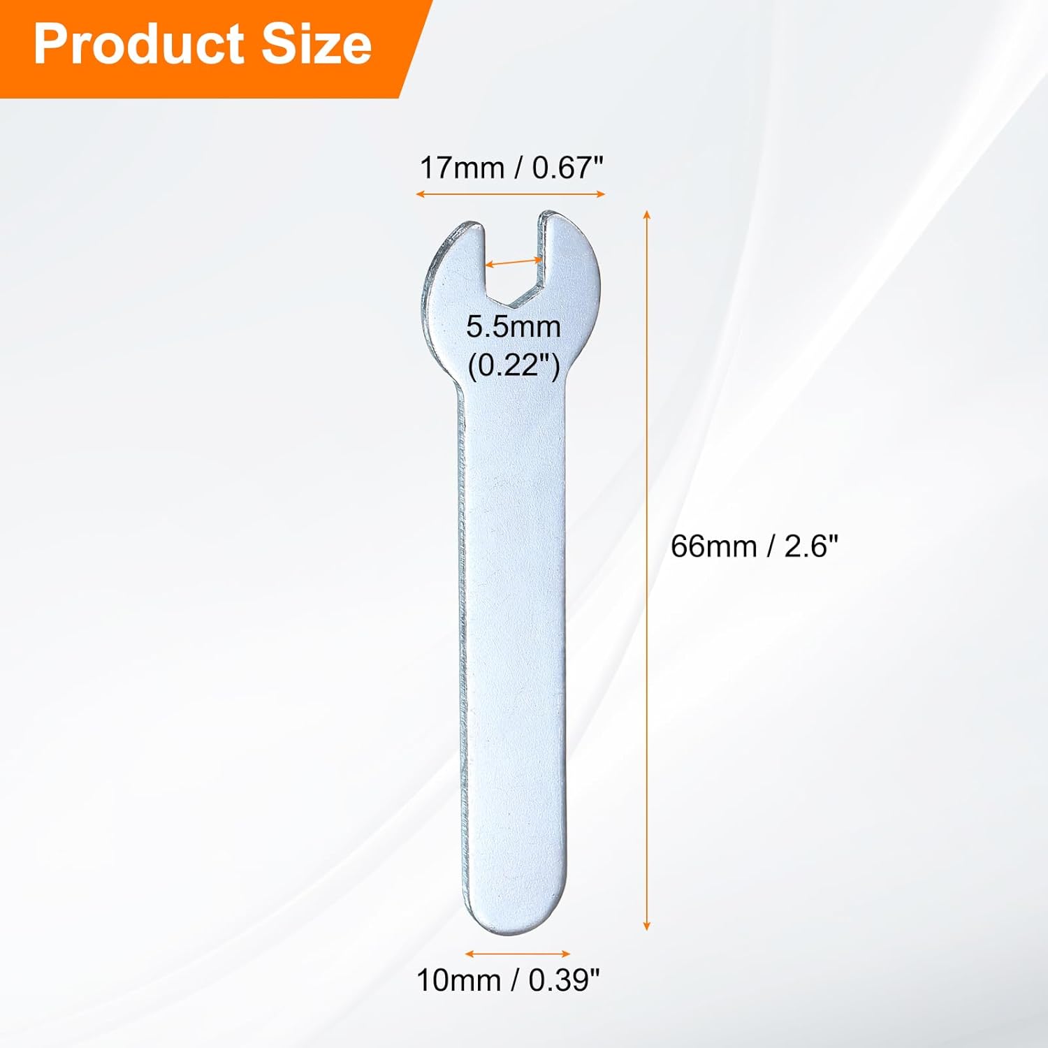 HARFINGTON 10pcs Small Wrench Open End Wrench 5.5x66x1.5mm Metric U-Shaped Single Open Ended Spanner Super Thin Small Flat Head Galvanizing Wrench for Automotive Repair Furniture Assembly