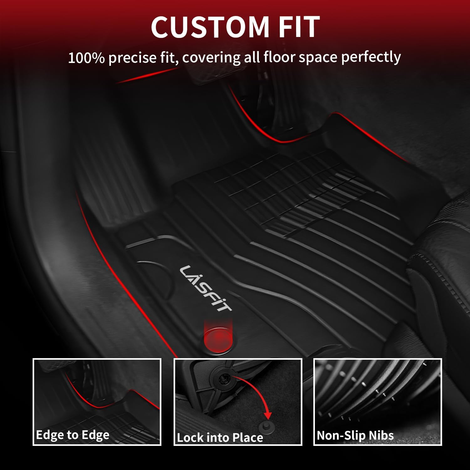 LASFIT Floor Mats & Cargo Mat for Mercedes Benz GLE SUV 2020-2026 350/450 / 450e / 580/53 AMG / 63 AMG S (Fit 5 Seats, Not Fit Coupe), All Weather TPE Car Mats for GLE Floor Liners & Trunk Mat