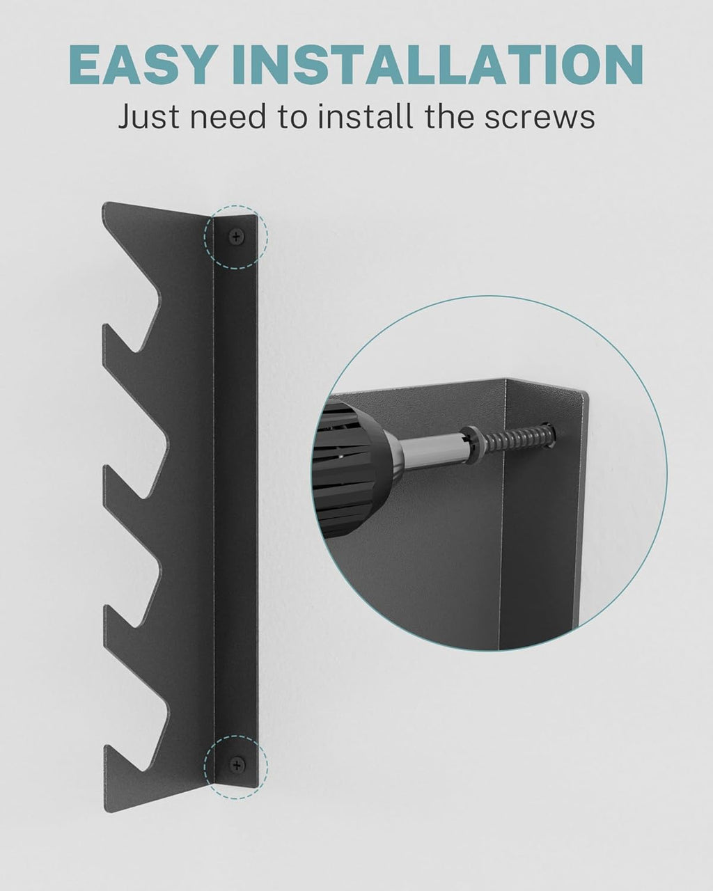 Garage Tool Organizer Wall Mount, Shed Yard Tool Organizer for Garage, Horizontal Organization Tool Racks for Walls, Shovels and Rakes, 3FT