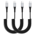 Coiled USB C to USB C Cable, 2 Pack Retractable USB Type C Charging Cable 60W USB C to C Coiled Cord for iPhone 16 15 Pro, Samsung Galaxy S25 S24 Ultra / A16, Moto G, Google Pixel, iPad Air 4