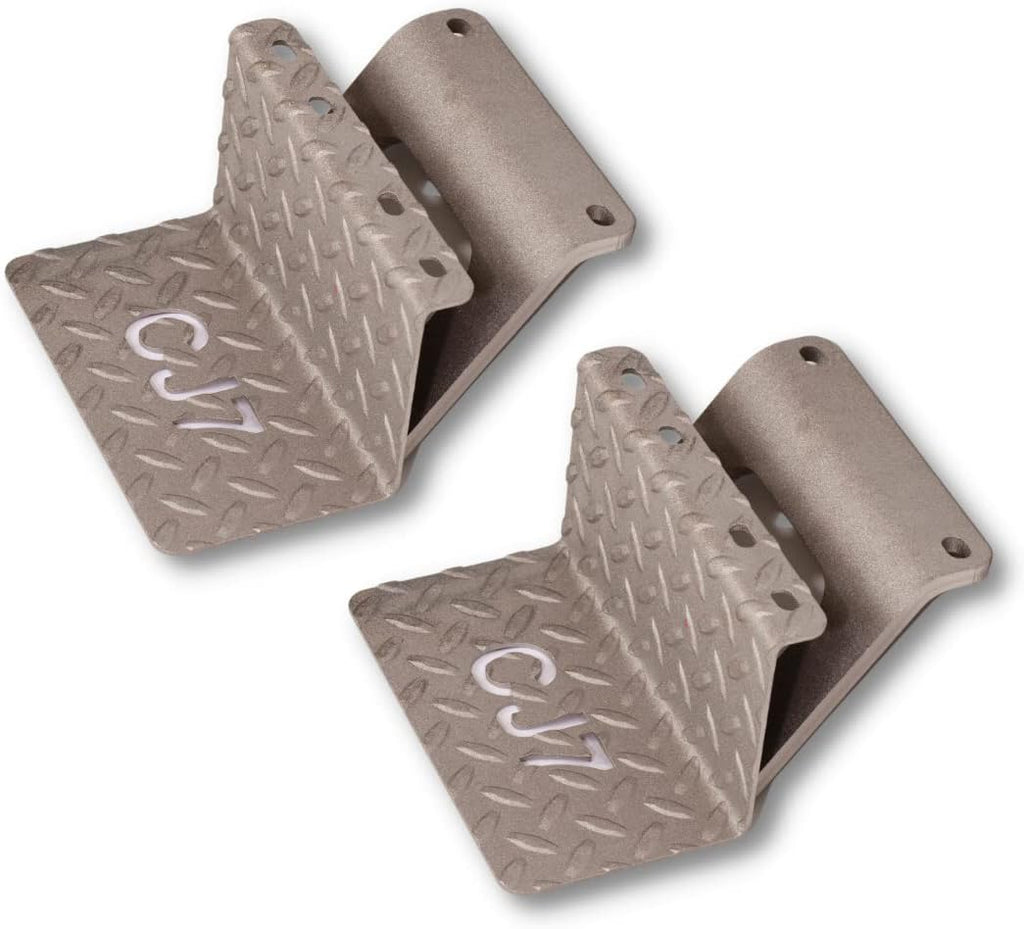 CJ5 Side Steps Compatible with Jeep © CJ Vehicles (Pair) - Solid Steel Construction - Metal Diamond Treadplate Traction Design - Universal Fitment on Classic CJ-5 (CJ7 Cutout)