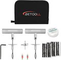 Tire Repair Kit, 24 Pcs Professional Heavy Duty Universal Emergency Flat Tire Repair Kit to Fix Punctures, for car Motorcycle, Truck, Golf Cart, ATV, Tractor, ARB, RV, SUV, Trailer etc.(Black)