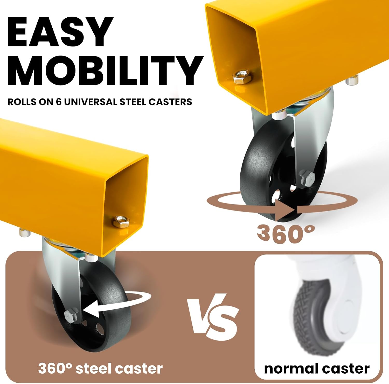 2 Ton Engine Hoist with Leveler 4409 LBS Folding Cherry Picker Engine Hoist, Heavy Duty Hydraulic Engine Crane with 8 Ton Hydraulic Pump and 6 Casters, Engine Hoist Lever for Engine Lifting Loading