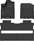 GINOWY-Floor Mats for Honda Ridgeline 2017-2023 2024 2025, TPE All Weather Protection Car Mats Custom Fit Ridgeline 2024 Floor Liners Anti-Slip Waterproof Automotive Accessories Black