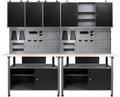 Garage Tool Storage Cabinet Workbench with Wood Top, for Factories Auto Repair Shops