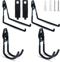 6 Pack Garage Hooks, Large Utility Wall Mount Garage Hooks Heavy Duty with Multiple Welding Spots, Garage Organization for Hanging Garden & Shed Tools, Bike, Ladder, Hose and More(Black)