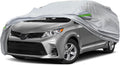KEYOOG 6-Layer Full Car Cover is All-Weather Waterproof, Universal in All Seasons, Snow Prevention Rainproof, Acid Rainproof, Sunscreen, Ultraviolet-Proof, Fit MPV 199"-210" Green Reflective Strip