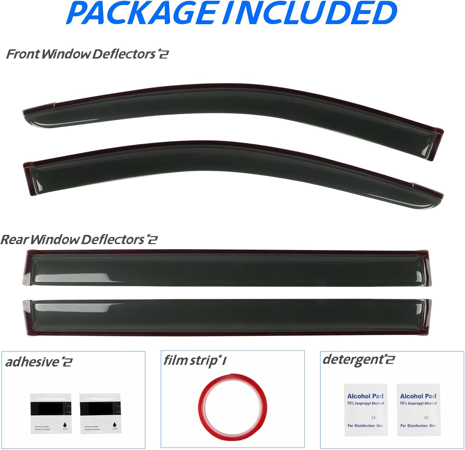 Rain Guard Fit for 2008-2020 Dodge Grand Caravan, 2008-2016 Chrysler Town & Country, Outside Mount Side Window Visor Vent Deflector Shade, 4pcs