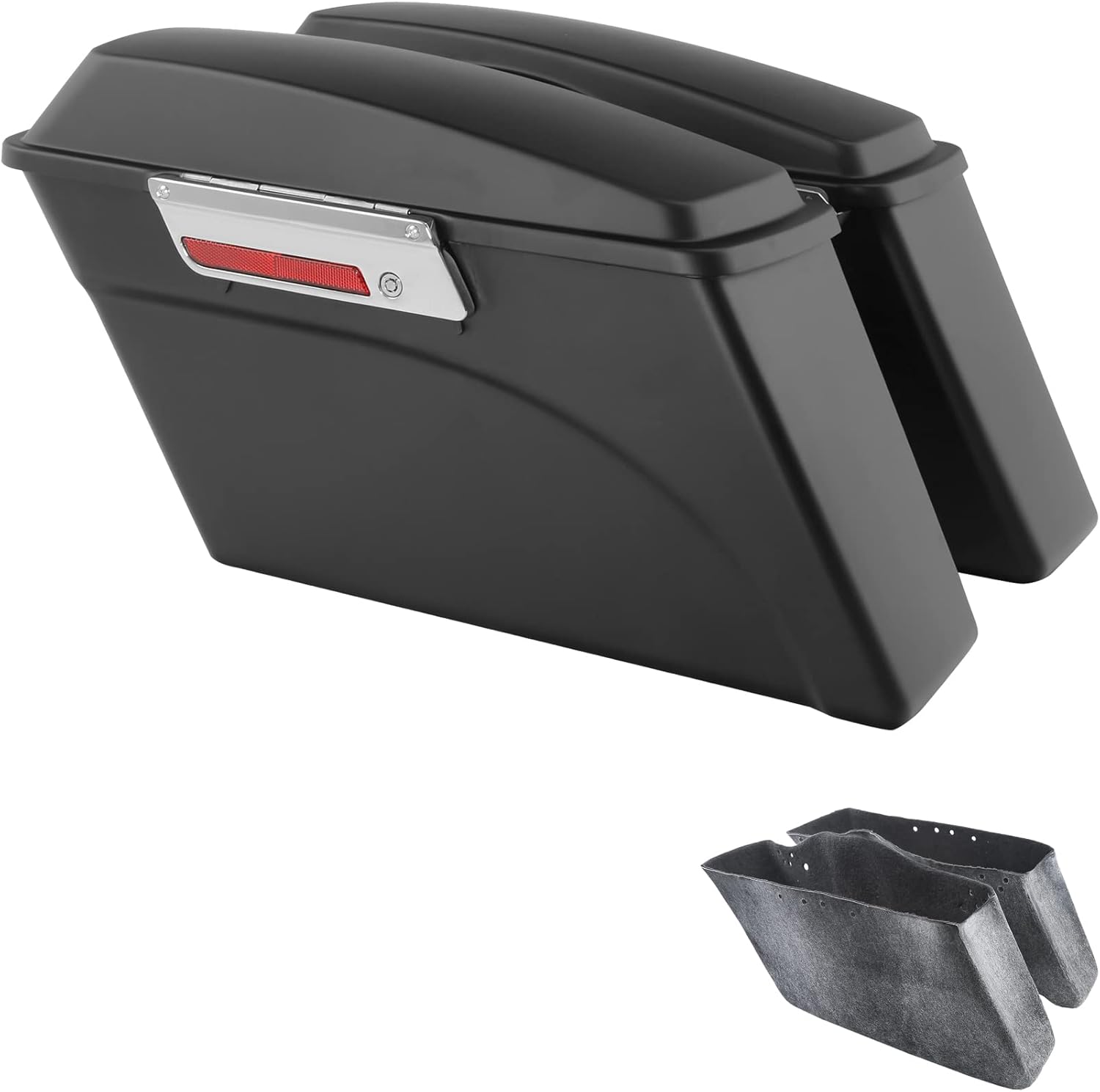 XFMT Motorcycle Saddlebags Matte Black Hard Saddle Bags Trunk For Harley Touring Road King Street Glide Road Glide Electra Glide Ultra Classic 1994-2013