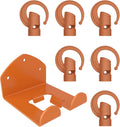 6 Pack Garage Storage Hooks + 1 Pack Trimmer Rack Compatible with Stihl Kombi Attachments, Garden Power Tool Holder Organizer Hangers for Grass Trimmer, Hedge Trimmer, Garage Wall