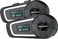 TK-X4SC Motorcycle Bluetooth Headset, 6 Riders 2000m Helmet Intercom with Music Share/Top-Tier Noise Reduction/LCD Screen/HiFi Stereo Sound,Universal Communication System Headphones(2 Pack)