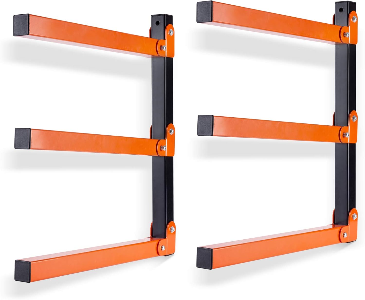 Ultrawall Wall Mount Wood Organizer and Lumber Storage Metal Rack with 3-Level - Indoor & Outdoor Use, 2 Pack