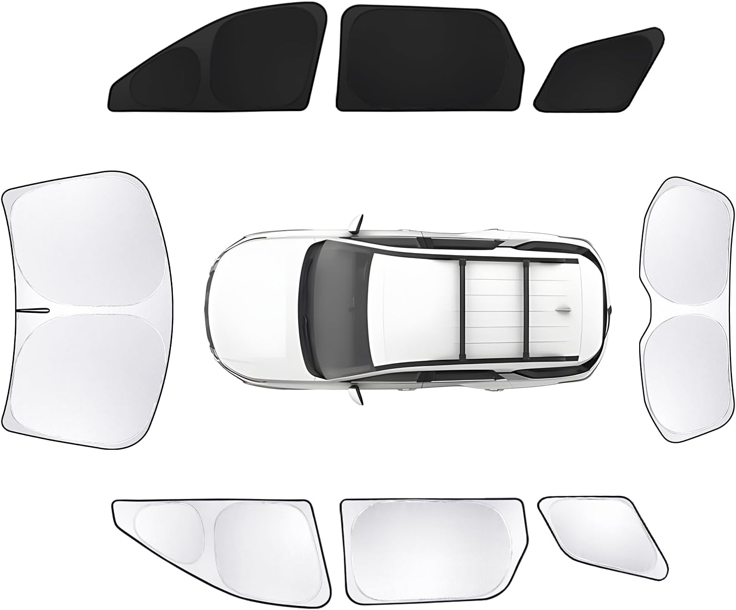 8pcs Car Window Shades for Nissan Pathfinder2022-2025 Accessories,Windshield Side Rear Full Sunshade,Sun Visor UV Blocking, Privacy Protection and Blackout for Camping Outdoor