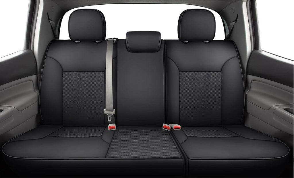 LUCKYMAN CLUB 2005-2015 Tacoma Custom Fit Seat Covers for Crew Cab with Faux Leather (2005-2015 Black)