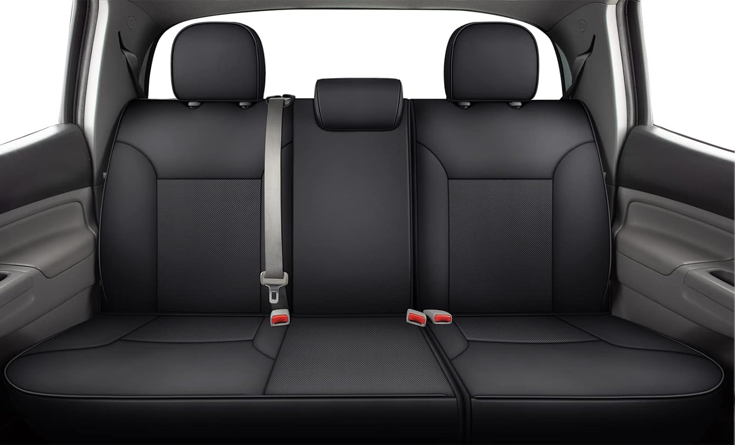 LUCKYMAN CLUB 2005-2015 Tacoma Custom Fit Seat Covers for Crew Cab with Faux Leather (2005-2015 Black)