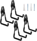 4 Pack Garage Hooks Heavy Duty - Supports 100 lbs, Utility Steel Garage Hanger & Organizer for Organizing Garden Lawn Tools, Ladders, Garden Hose, Digging Shovel, Bikes, Ropes
