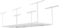 3ftx8ft Overhead Garage Storage Rack, Heavy-Duty Metal Garage Ceiling Storage Rack, 22''-40" Adjustable Ceiling Drop-Down, 600 lb. Loading Weight Capacity, White