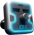 Car and Driver Bluetooth 5.0 FM Transmitter Charger, Dual USB-A and USB-C Lighter Adapter, Triple-Port Design with Fast Charging, Compatible with Mobile Alexa, Siri, and Google Assistant