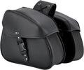 Motorcycle Saddle Bags Synthetic Leather Luggage Bag Waterproof Throw Over Saddlebags For Motorcycle Softails Sportsters Choppers Dyna V-star Shadow (Single Buckle, Black, 12.6 X 8 X 10)