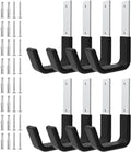 Heavy Duty Utility Hooks for Storage Wall Mount,Garage Wall Hooks for Hose, Bike, Ladder, Chainsaw, Leaf Blower Hanger (8 Small)