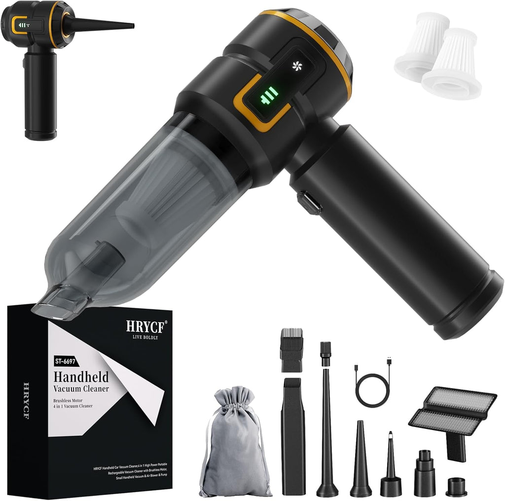 Car Vacuum Cleaner,Advanced Clean Cordless Handheld Vacuum, Compact Home and Car Vacuum with Crevice Tool,Digital Display Vacuum Cleaner