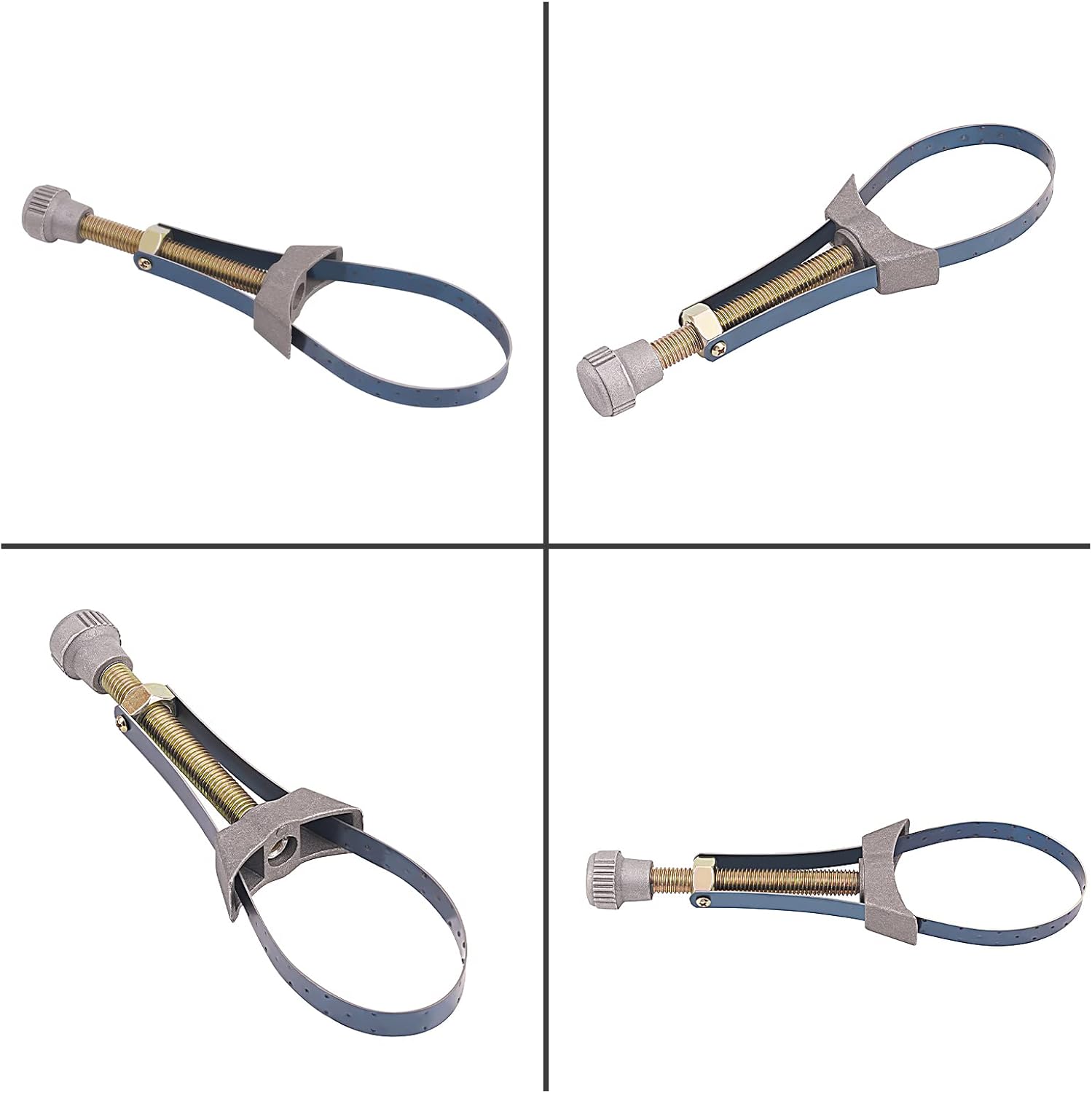 Road Passion 1PC Car Auto Motorcycle Oil Filter Tool Strap Wrench Diameter Adjustable 60mm To 120mm Universal Removal Tools Suction Tweezers Replacement Tips Strap Wrench