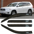4pcs Outside Mount Style Sun Rain Guard Durable Side Window Wind Deflectors Dark Smoke Vent Window Visors Compatible with 2008-2015 Toyota Highlander
