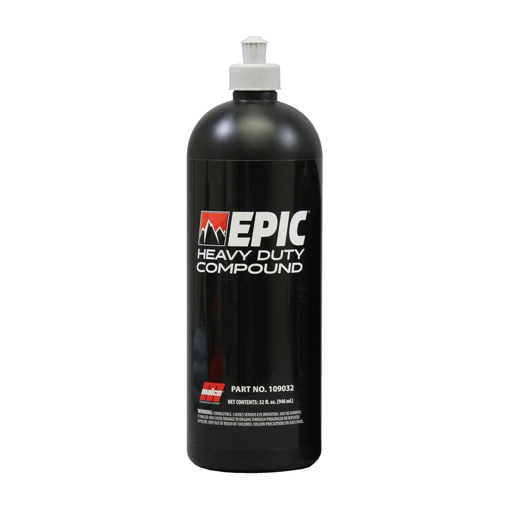 Malco Epic Heavy-Duty Car Polishing Compound – Best Deep Scratch Remover | All-in-One Compound for Polishing Car Paint | Dust-Free, Swirl-Free Finish | Removes P1500 Sand Scratches | 32 Oz. (109032)