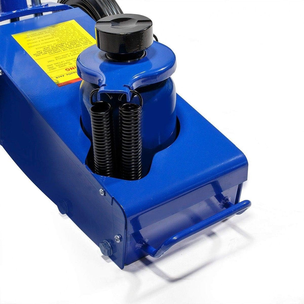 Stark USA 22 Ton Hydraulic Floor Jack Air-Operated Axle Bottle Jack with (4) Extension Saddle Set Built-in Wheels, Blue