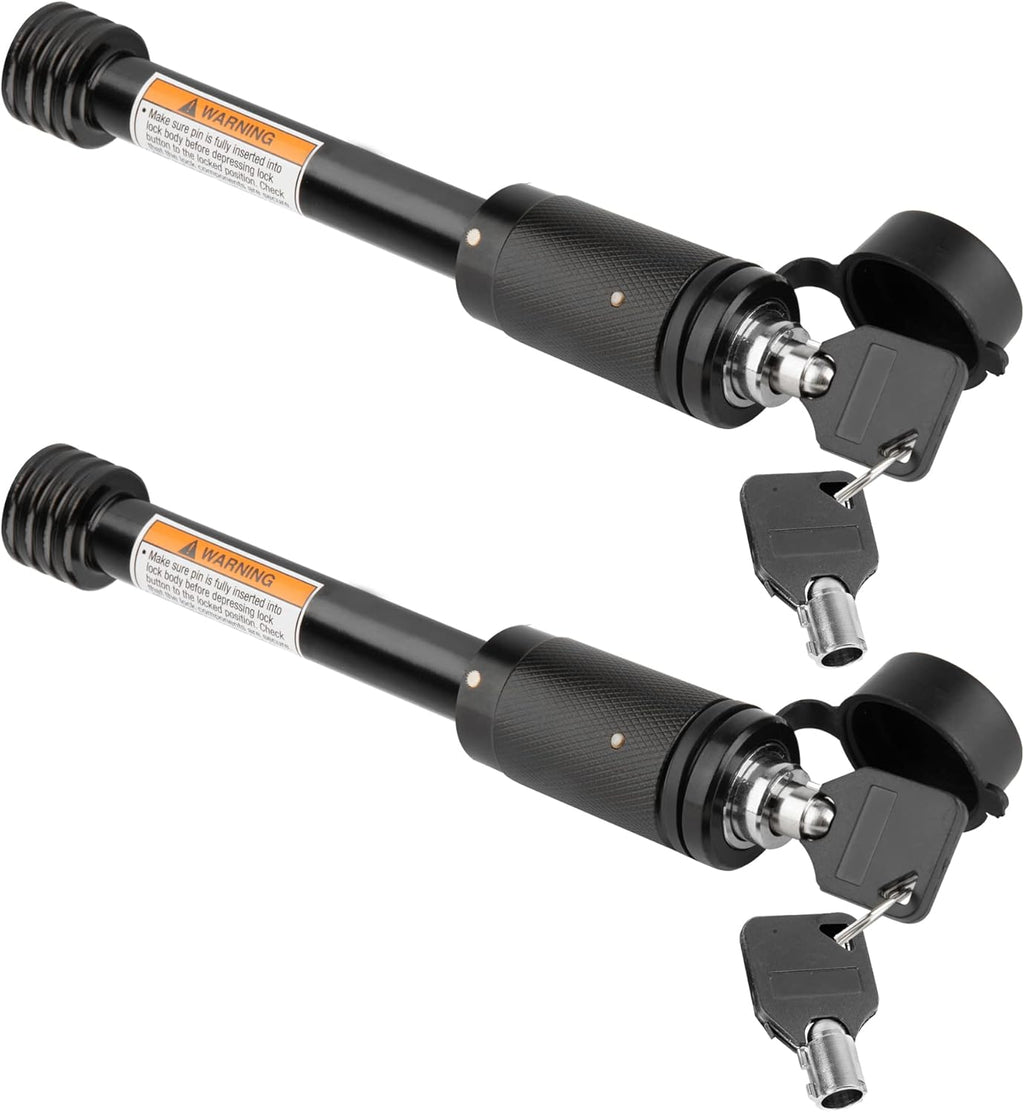 RETRUE Trailer Hitch Lock, 5/8" Locking Hitch Pin for 2 Inch and 2 1/2” Receiver Class III IV Hitch, Tow Hitch Lock with Keys and O-Rings, Trailer Accessories for Outdoor Enthusiasts, 2 Pack