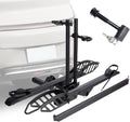 EBike Rack with Ramp, 200 lbs Capacity Heavy Bike Rack Electric Bike Carrier for 2 E-Bike, Foldable Bike Racks for Tow Hitch Up to 5-inch Fat Tire 2'' Receiver