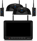 4 Cameras Wireless RV Backup System with 7-Inch Monitor, 2 Rear Sharkfin 2 Side Cameras, IR Night Vision, IP69k Waterproof Recording, Compatible with Furrion Pre-Wired RV Truck Trailer BW4