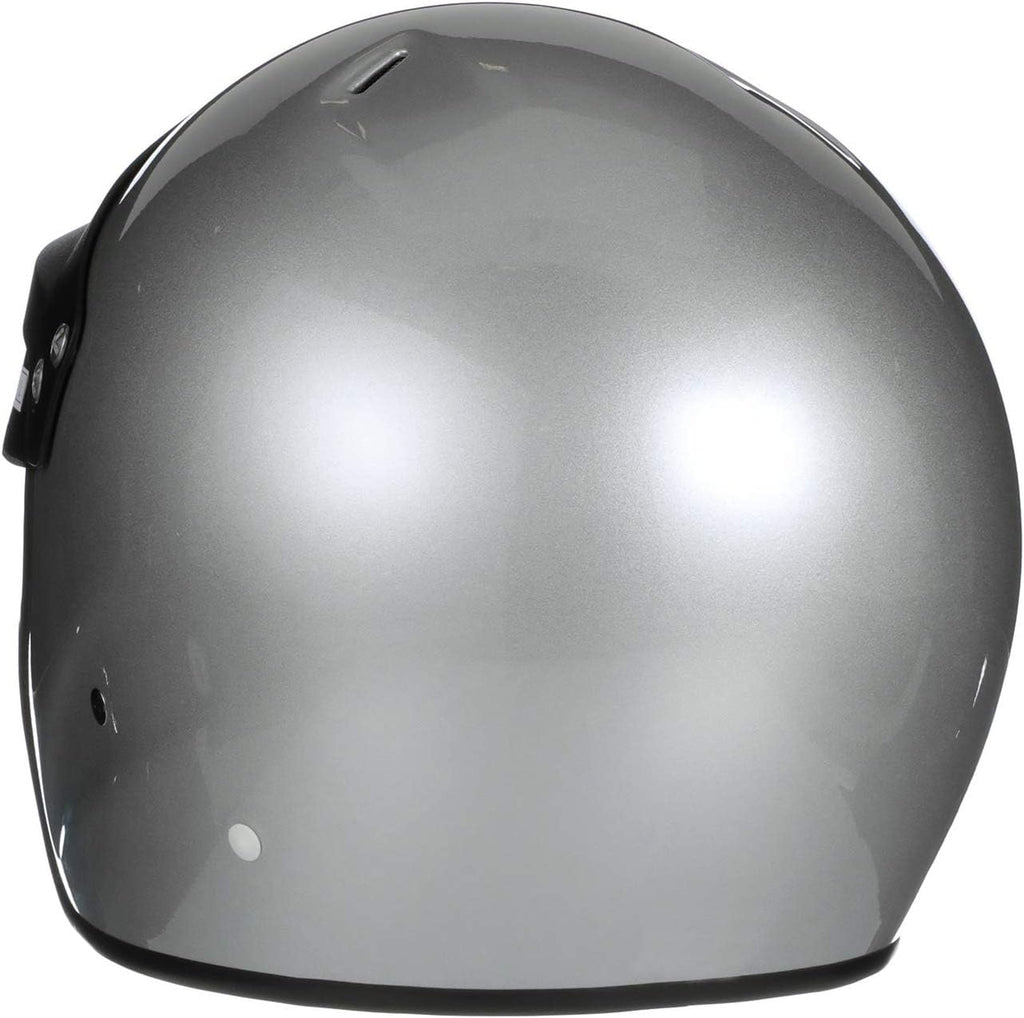 Conquer Snell SA2020 Approved Open Face Auto Racing Race Car Helmet - Adult | Men | Women | Youth - ( Black / White / Silver )