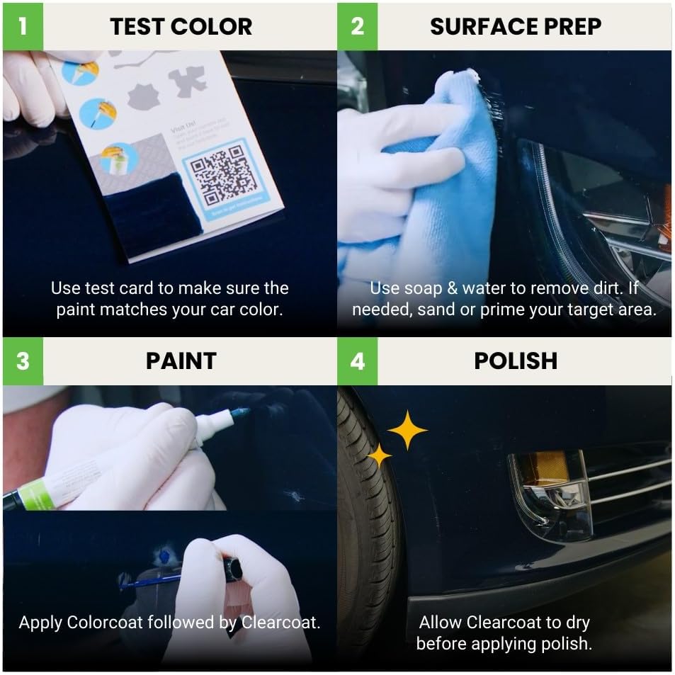 TouchUpDirect 6V7 Army/Dark Green Compatible with Toyota Exact Match Touch Up Paint Combo - Essential Kit