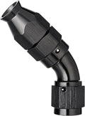 EVIL ENERGY 4AN 45 Degree PTFE One Piece Full Flow End Hose Fitting Aluminum Black