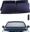 Windshield Sun Shade Umbrella: for Volvo XC60-2018-2024 - Front Custom Car Window Shades - Double Thickened Foldable Volvo XC60 Sunshades Block UV Keep Cool