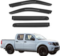 Smoke Window Visors Compatible with 2005-2016 Nissan Frontier Crew Cab 4 Full Size Doors Sun/Rain Guards Wind Deflectors 4pc