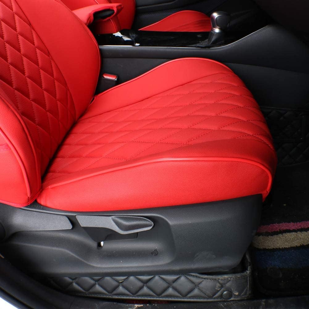 EKR Accord Seat Covers for Cars Honda Accord LX 2018 2019 2020 2021 2022(Rear Row W/Solid Backrest),Leather Seat Covers,Automotive Seat Covers,Car Seat Protector,Leather(Red)