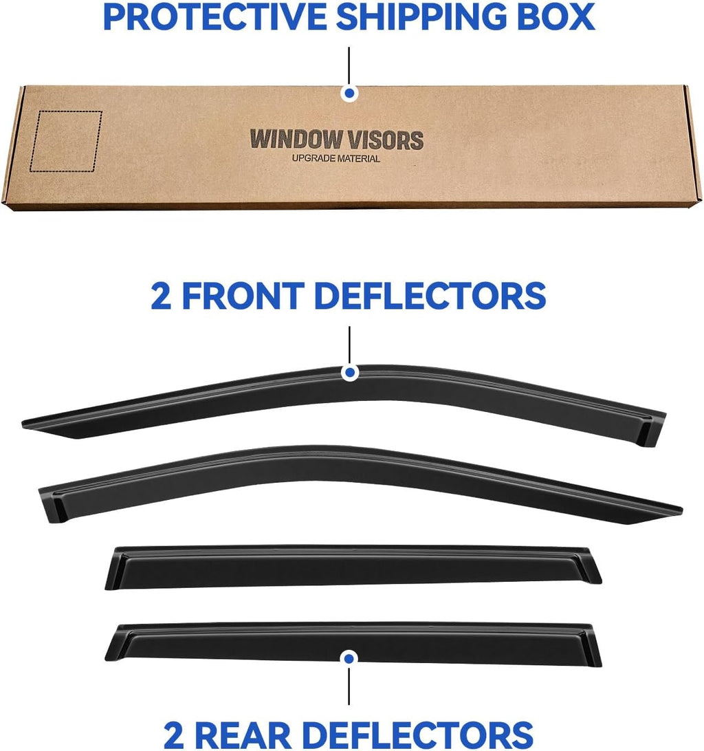 Window Visors Rain Guards for 2017-2025 Jeep Compass, Out-Channel Window Vent Wind Deflectors Visors Shades for 17-25 Compass